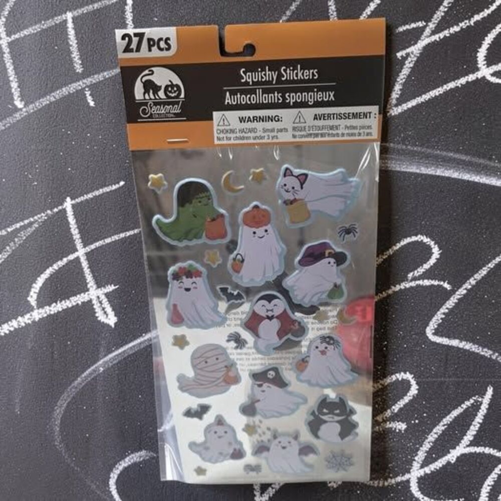 Squishy Stickers - Halloween Ghosts (White)